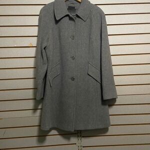 East 5th Wool Blend Gray‎ Coat Women's Size Large L Winter Long Overcoat Classic